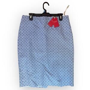 Pure Collection NEW WITH TAGS Blue Print skirt SZ 10